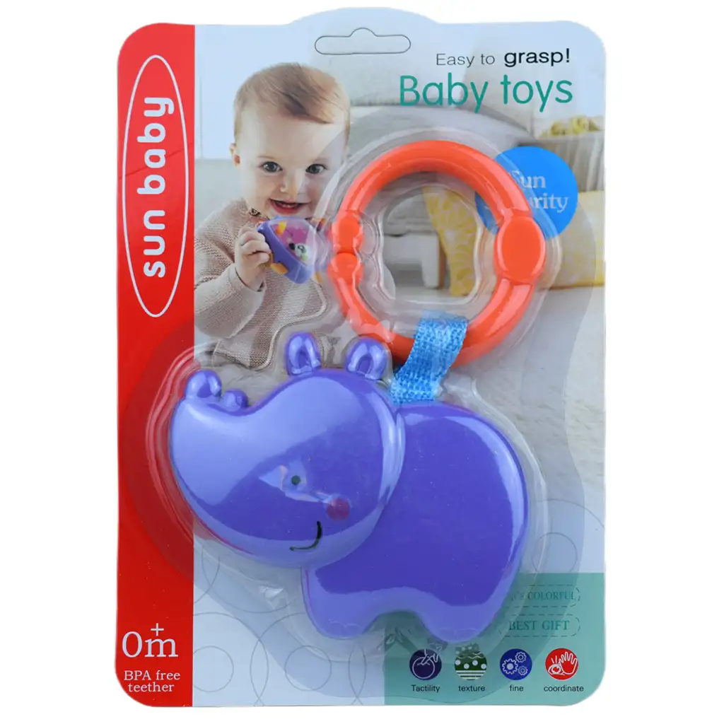 imagen de Sun Baby: Divertido hipopótamo BPA libre sonajero 3