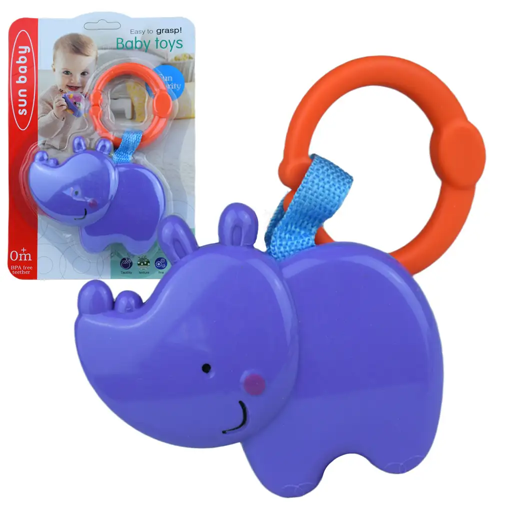 imagen de Sun Baby: Divertido hipopótamo BPA libre sonajero 1
