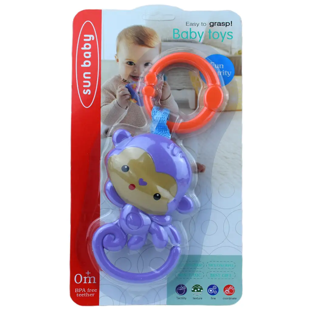 imagen de Sun Baby: Divertido mono morado sin BPA para bebés 4