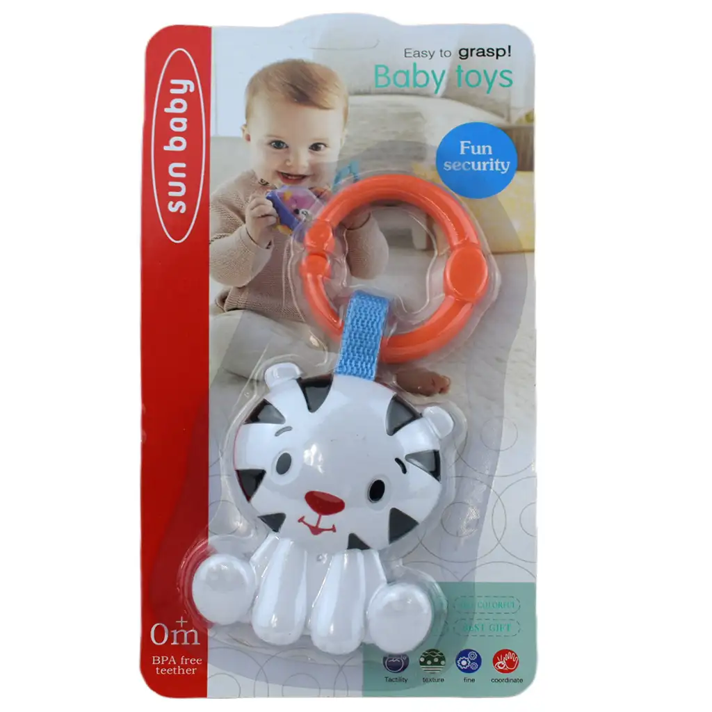 imagen de Sun Baby: Divertido tigre blanco libre de BPA sonajero 4