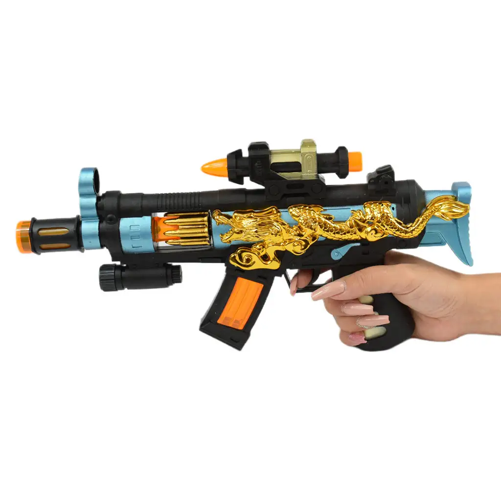 imagen de Super Armas: Ametralladora con diseño de dragón, con luz y sonido 33cm 4