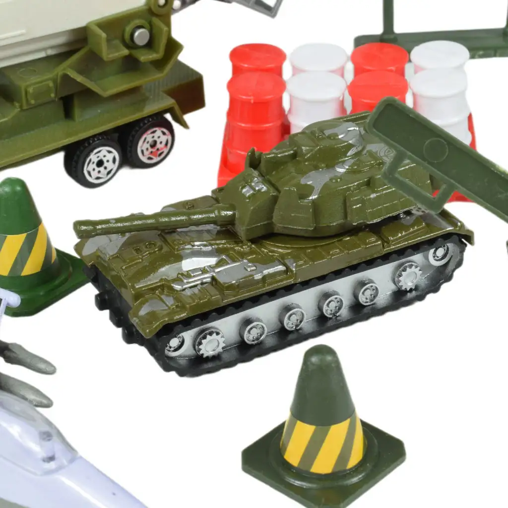 imagen de Super Army: Set de juego militar con vehículos de metal y avión de fricción en dos versiones 11