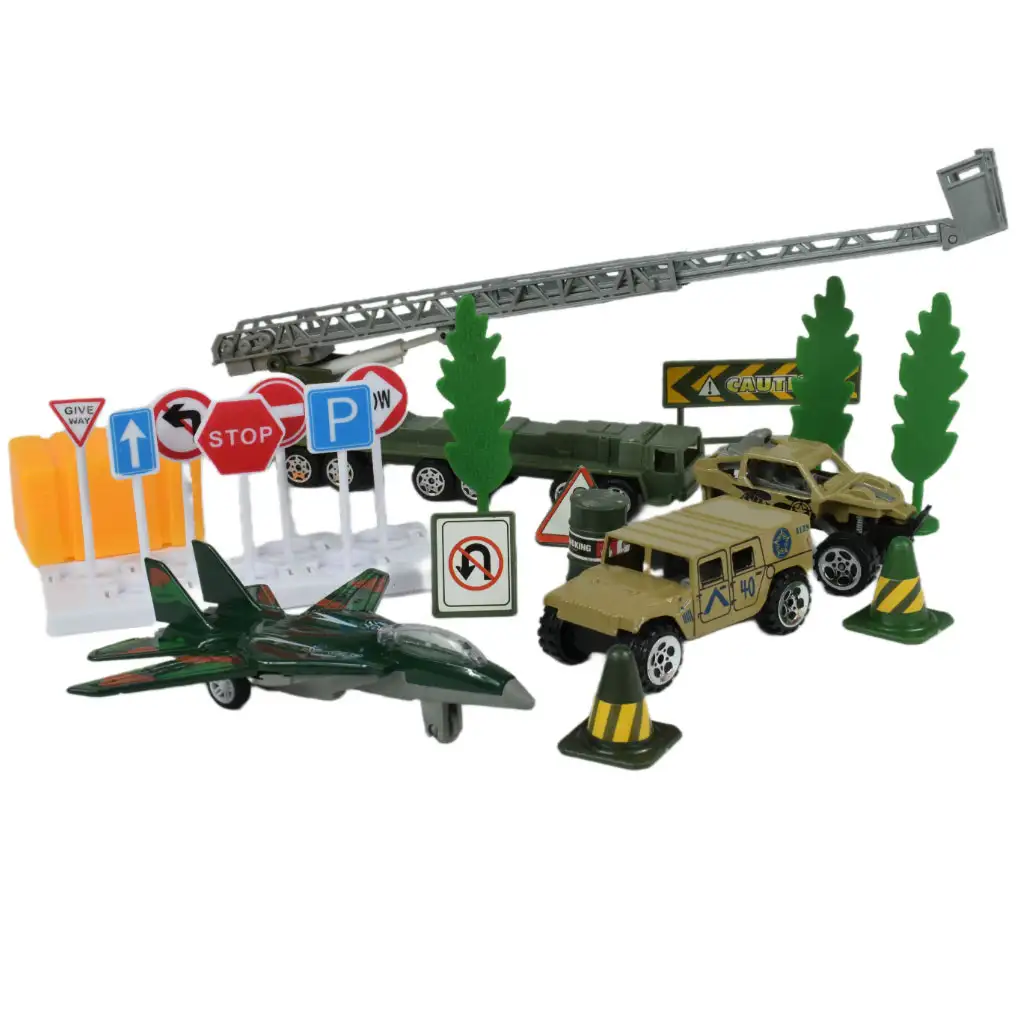 imagen de Super Army: Set de juego militar con vehículos de metal y avión de fricción en dos versiones 2