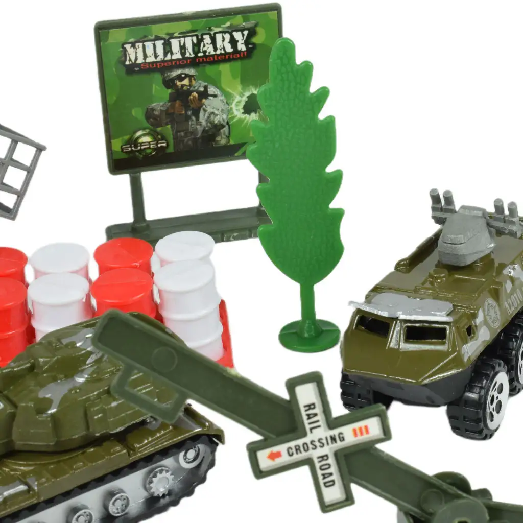 imagen de Super Army: Set de juego militar con vehículos de metal y avión de fricción en dos versiones 8