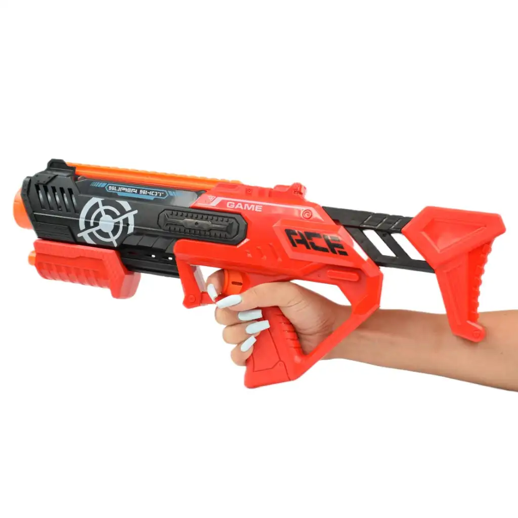 imagen de Super Shoot: Arma de lanzamiento de esponja manual con balas de 47cm 4