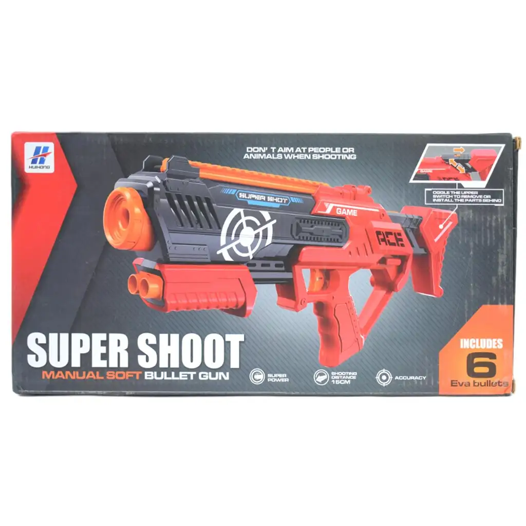imagen de Super Shoot: Arma de lanzamiento de esponja manual con balas de 47cm 5