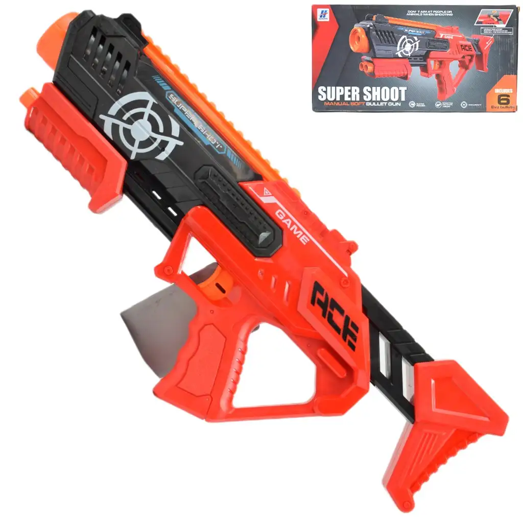 imagen de Super Shoot: Arma de lanzamiento de esponja manual con balas de 47cm 1