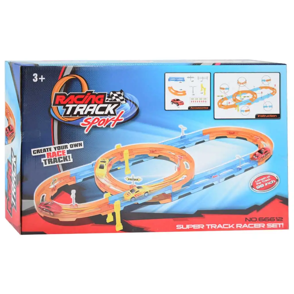 imagen de Super Track set de pista de carreras de 24 piezas con espiral y coche de retroceso 1/64 2