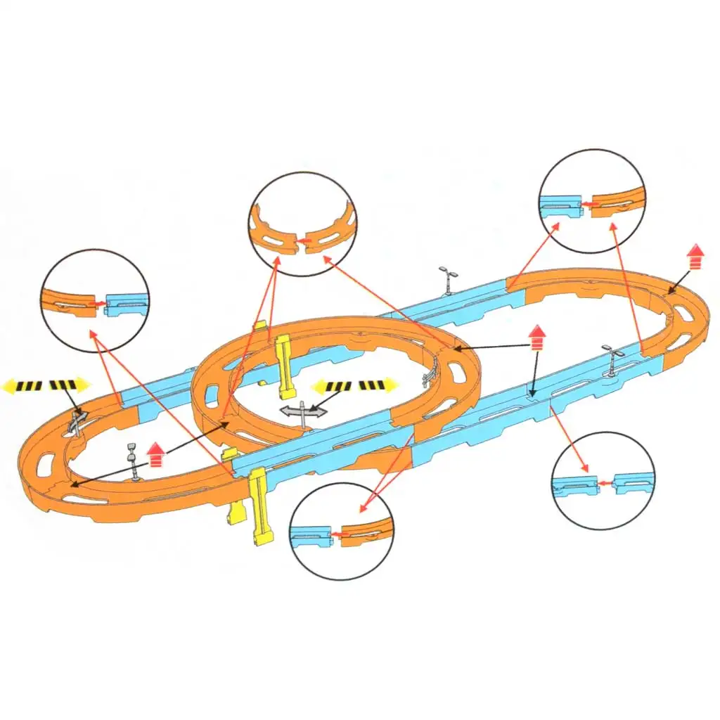 imagen de Super Track set de pista de carreras de 24 piezas con espiral y coche de retroceso 1/64 3