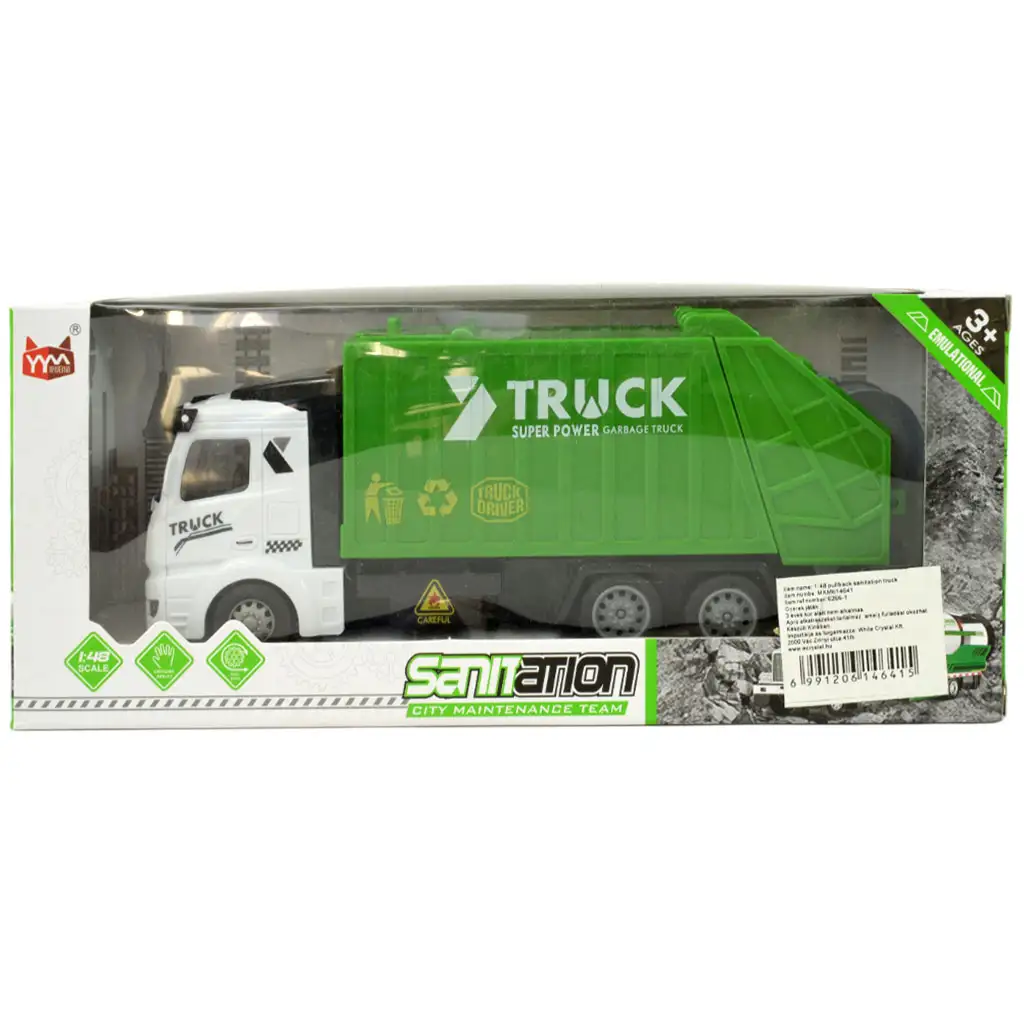 imagen de Super Truck: Camión de basura con contenedor y ruedas de resorte 20cm 6