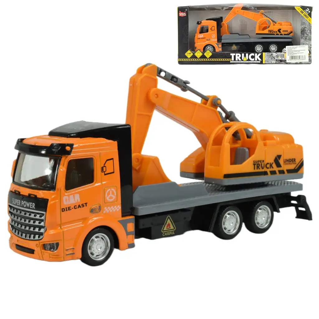 imagen de Super Truck: Camión de carga con excavadora de ruedas 19cm 1