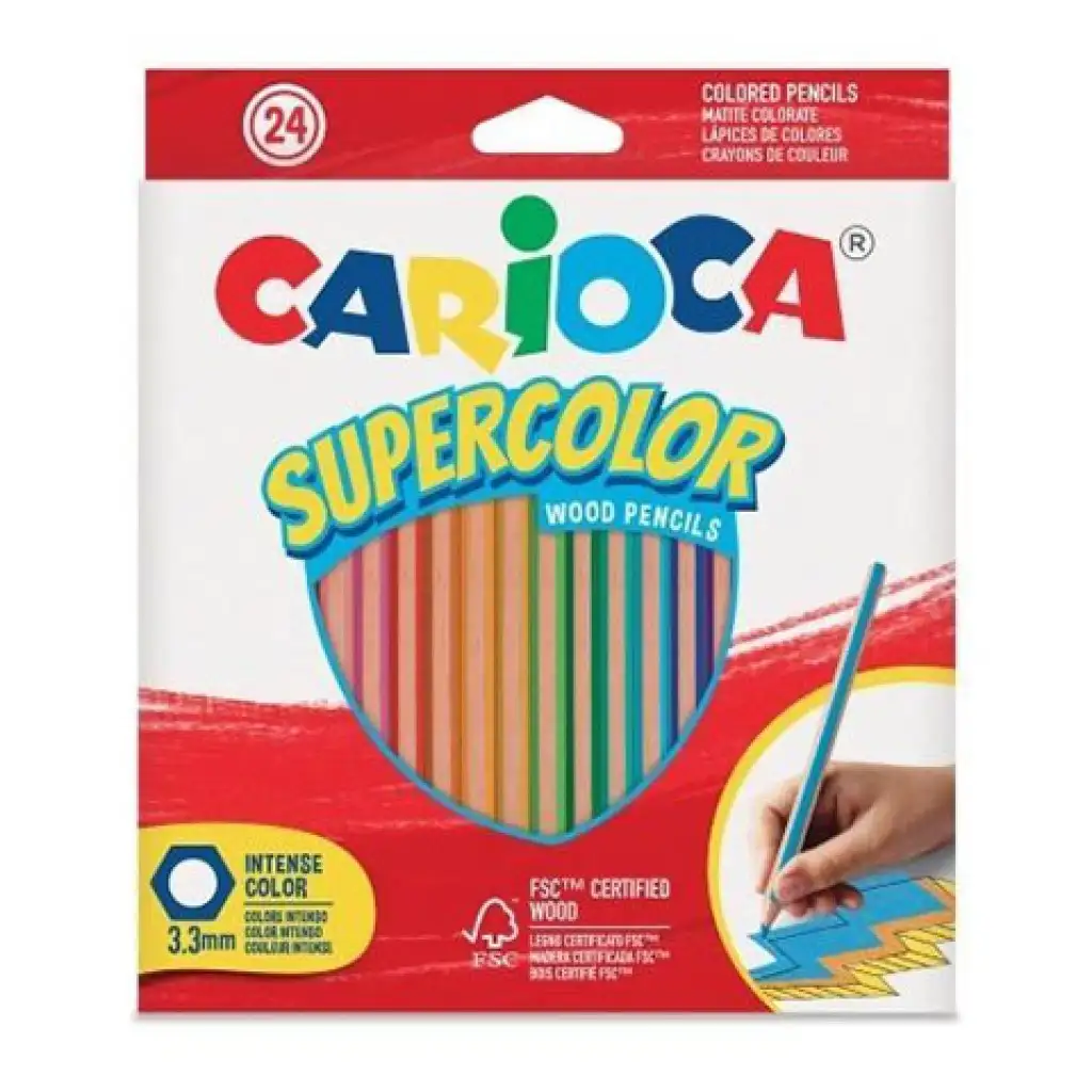 imagen de Supercolor lápiz de colores set de 24 unidades - Carioca 1