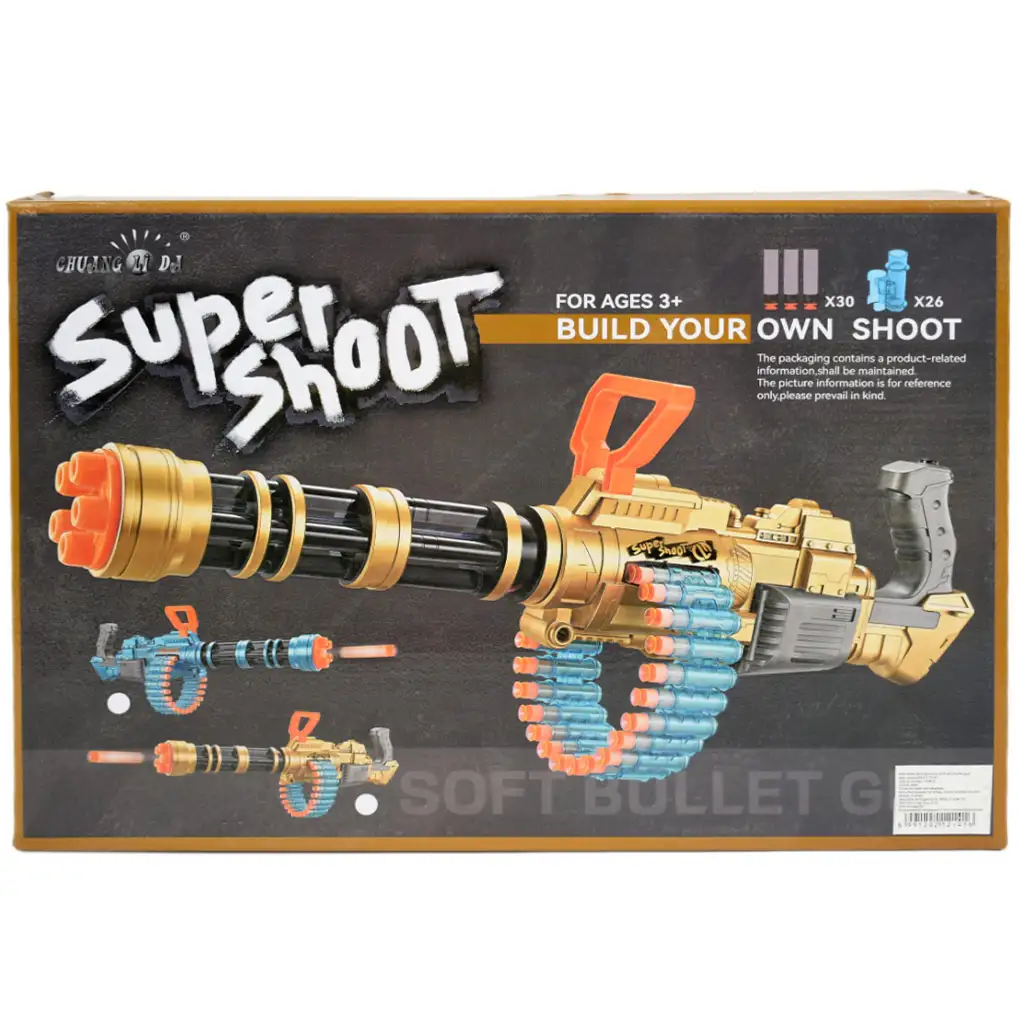 imagen de SuperShoot: Ametralladora electrónica de esponja gigante con balas y batería de 70cm 11