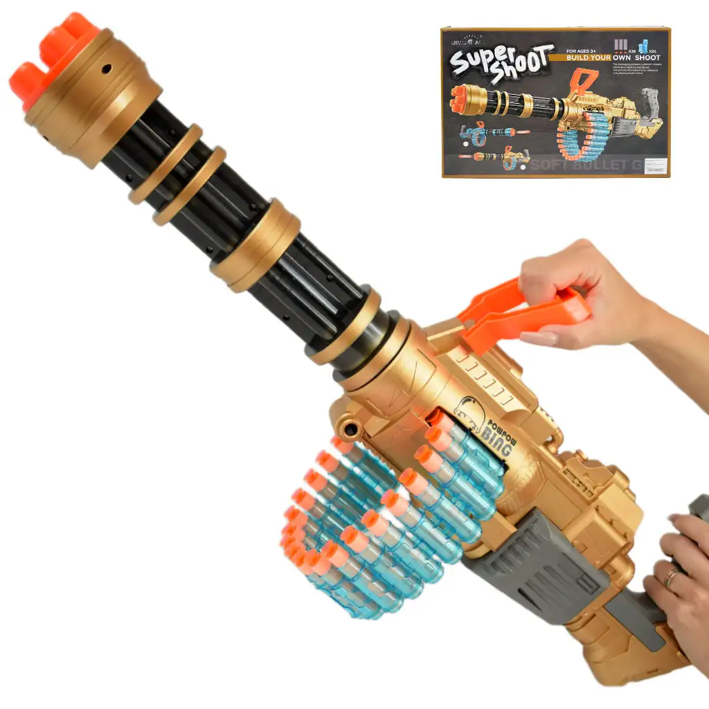 imagen de SuperShoot: Ametralladora electrónica de esponja gigante con balas y batería de 70cm 1