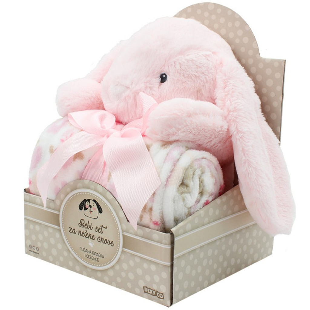 imagen de SweetDreams: Manta y conejito de peluche en color rosa 2