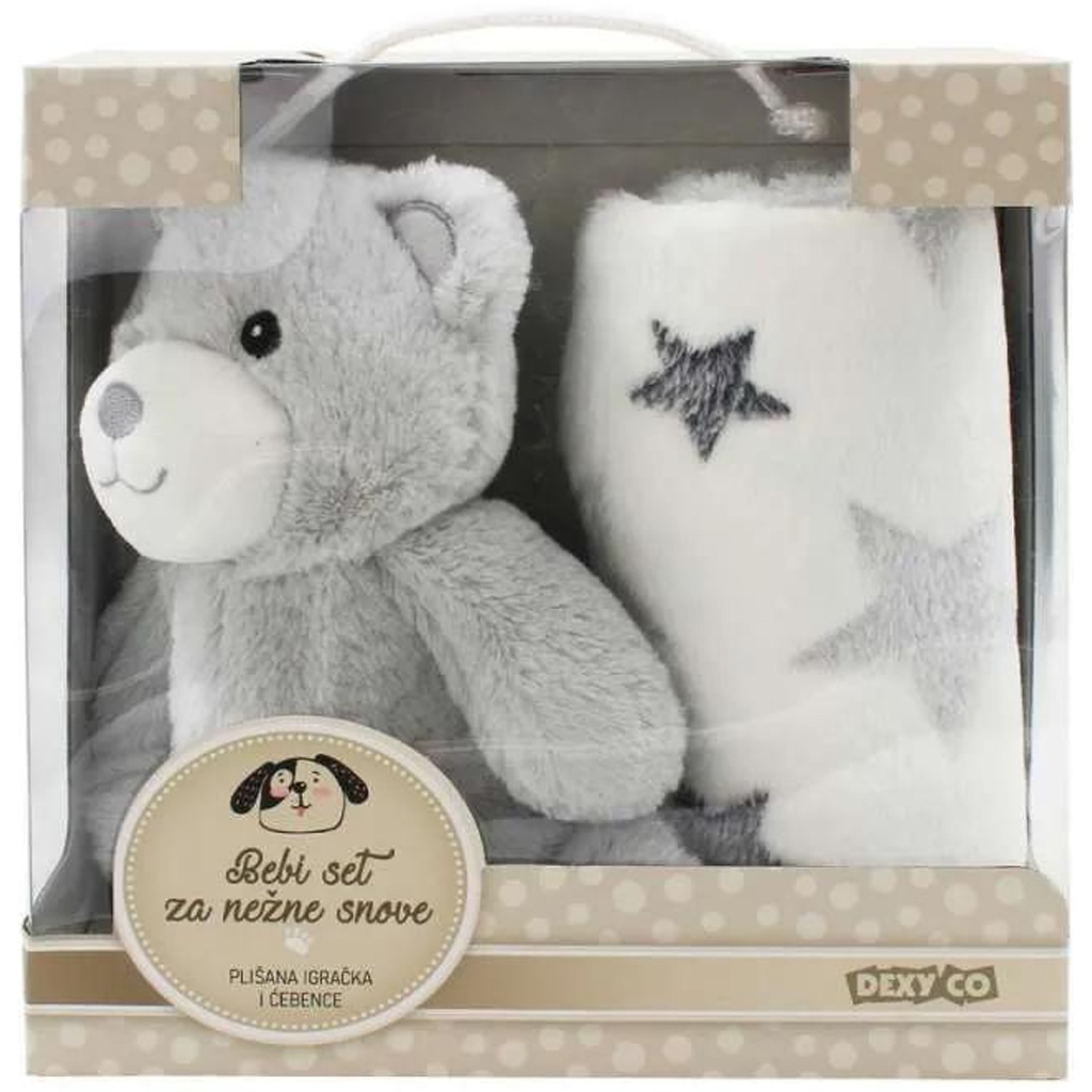 imagen de SweetDreams: Manta y osito de peluche en color gris 1