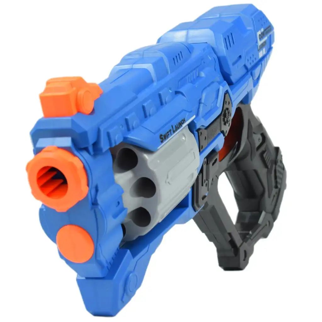 imagen de Swift Launcher: Arma de lanzamiento de esponja manual con cargador rotativo, municiones y diana de 32cm 2