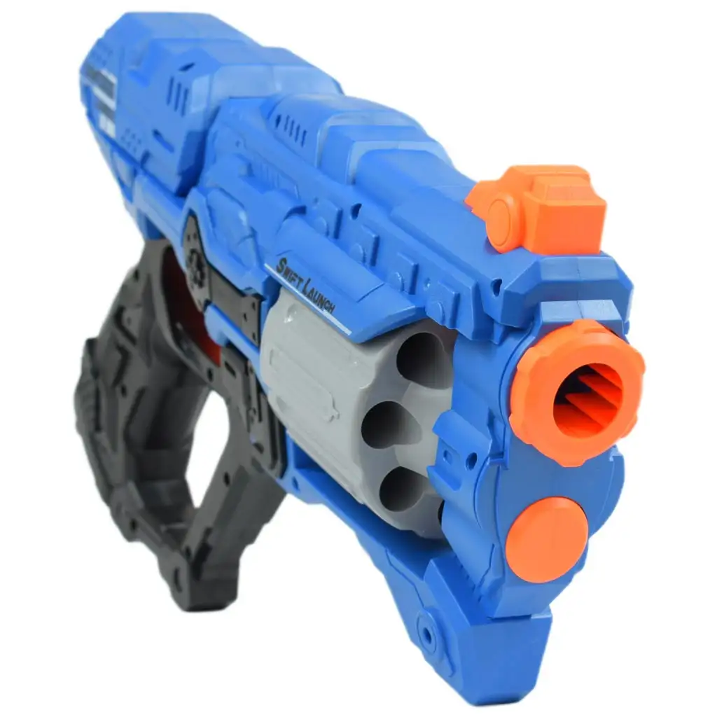 imagen de Swift Launcher: Arma de lanzamiento de esponja manual con cargador rotativo, municiones y diana de 32cm 3