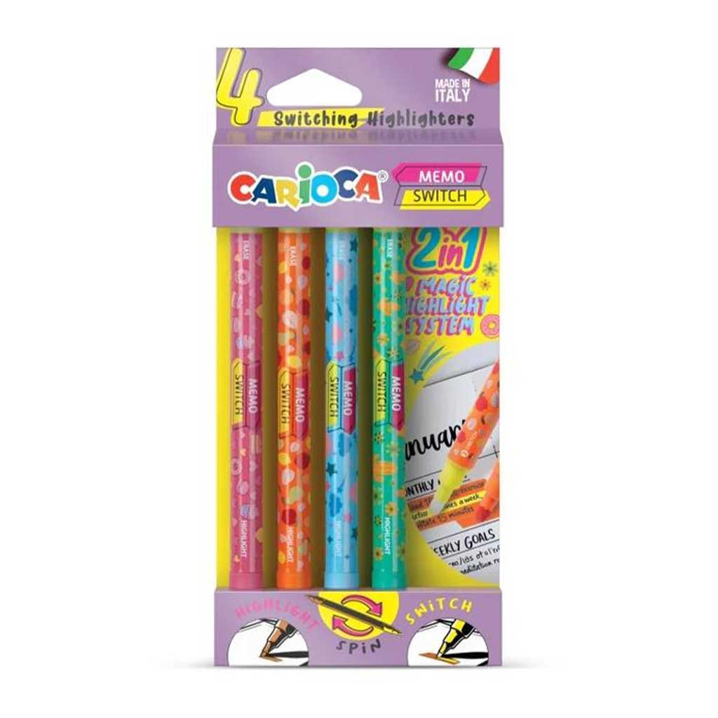 imagen de Switch de doble punta resaltador set de 4 piezas - Carioca 1