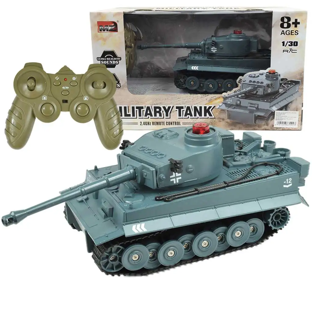 imagen de Tanque Tigre Alemán RC con control remoto y funciones realistas 1/30 2,4GHz 30cm 1