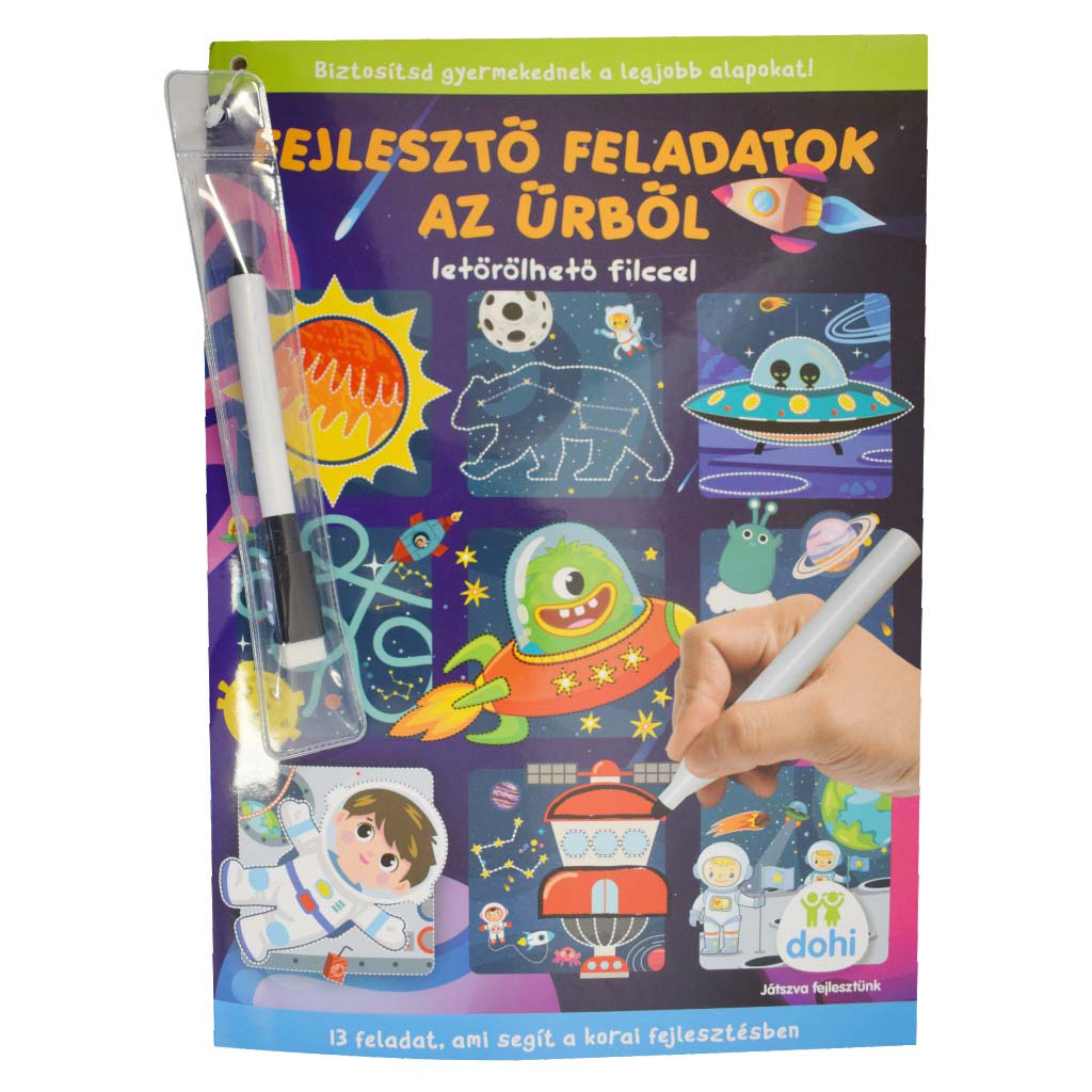imagen de Tareas de desarrollo desde el espacio con 13 tareas y rotulador borrable - D-Toys 1