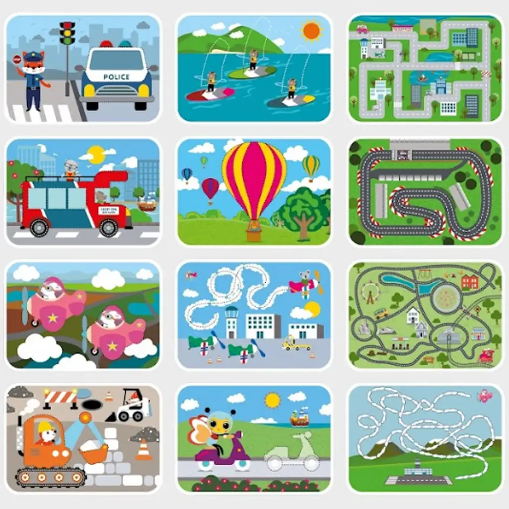 imagen de Tarjetas de tareas de desarrollo borrables - Vehículos 2