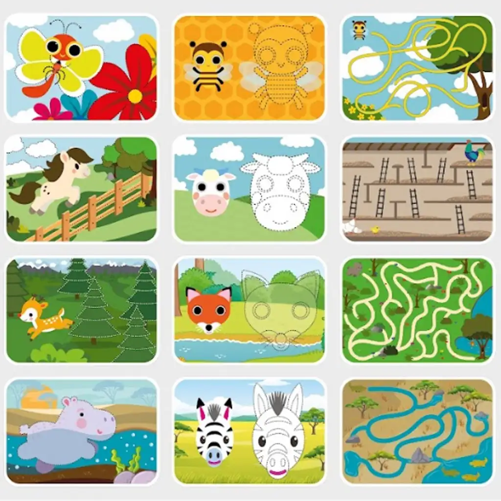 imagen de Tarjetas de tareas educativas borrables - Animales 2