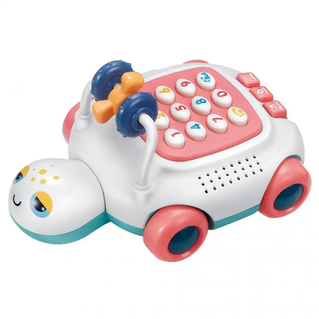 imagen de Teléfono bebé musical y luminoso de tortuga en dos versiones 20cm 2