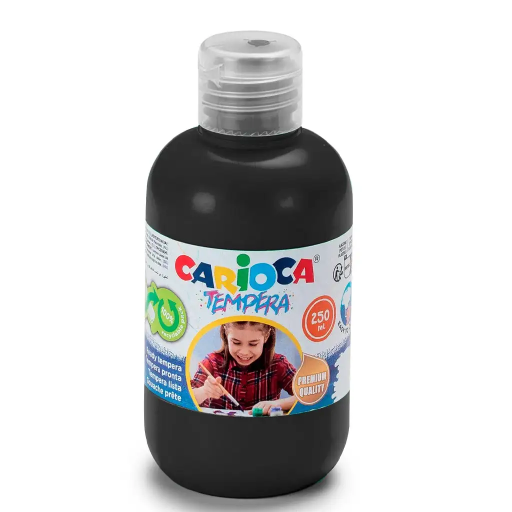 imagen de Tempera negra de 250 ml - Carioca 1