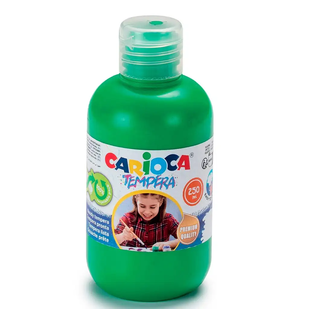 imagen de Tempera verde de 250 ml - Carioca 1