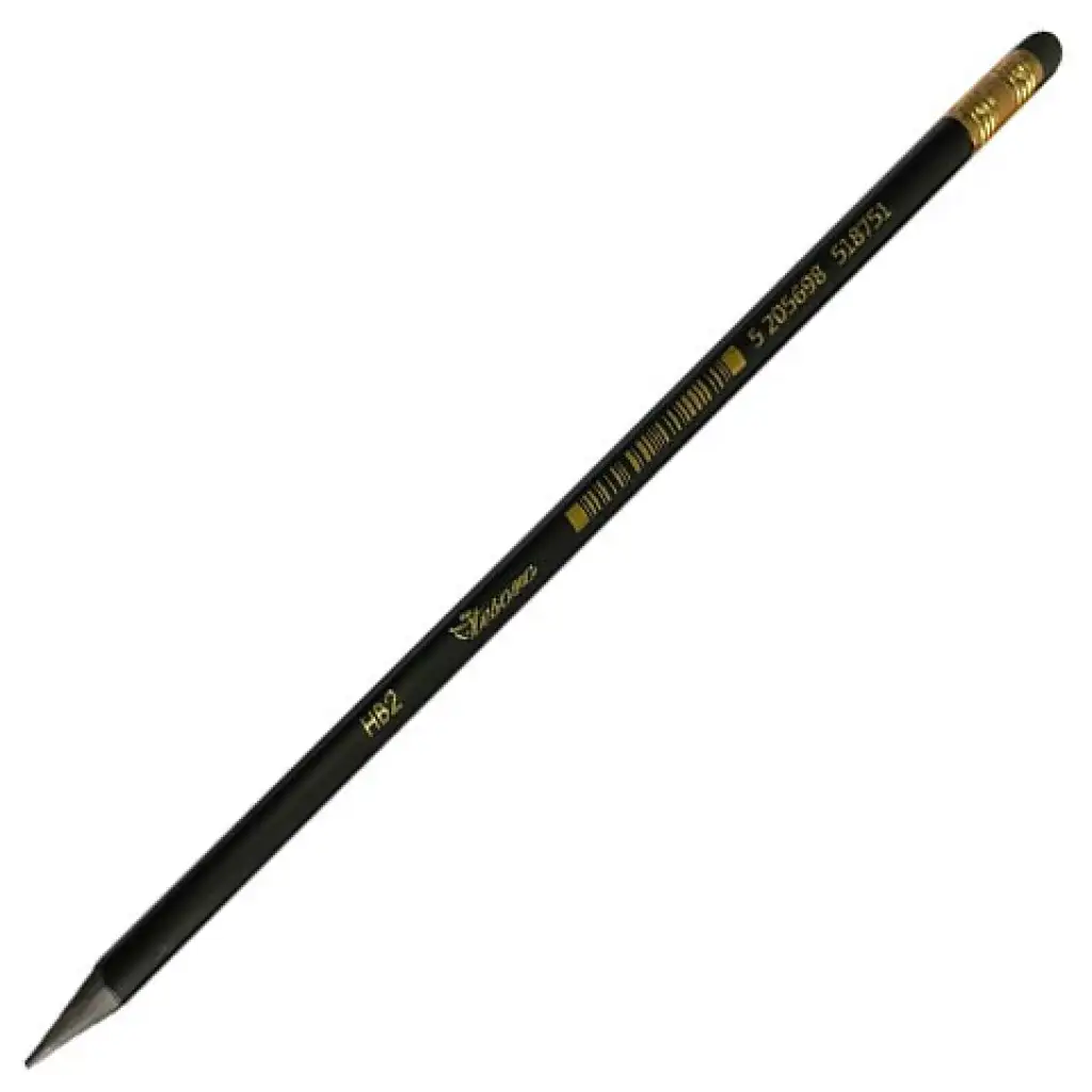 imagen de Tesoro lápiz negro-dorado sin madera con goma 1