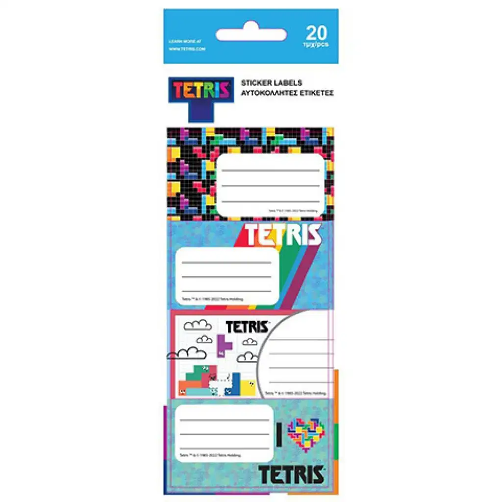 imagen de Tetris etiqueta para cuadernos set de 20 1