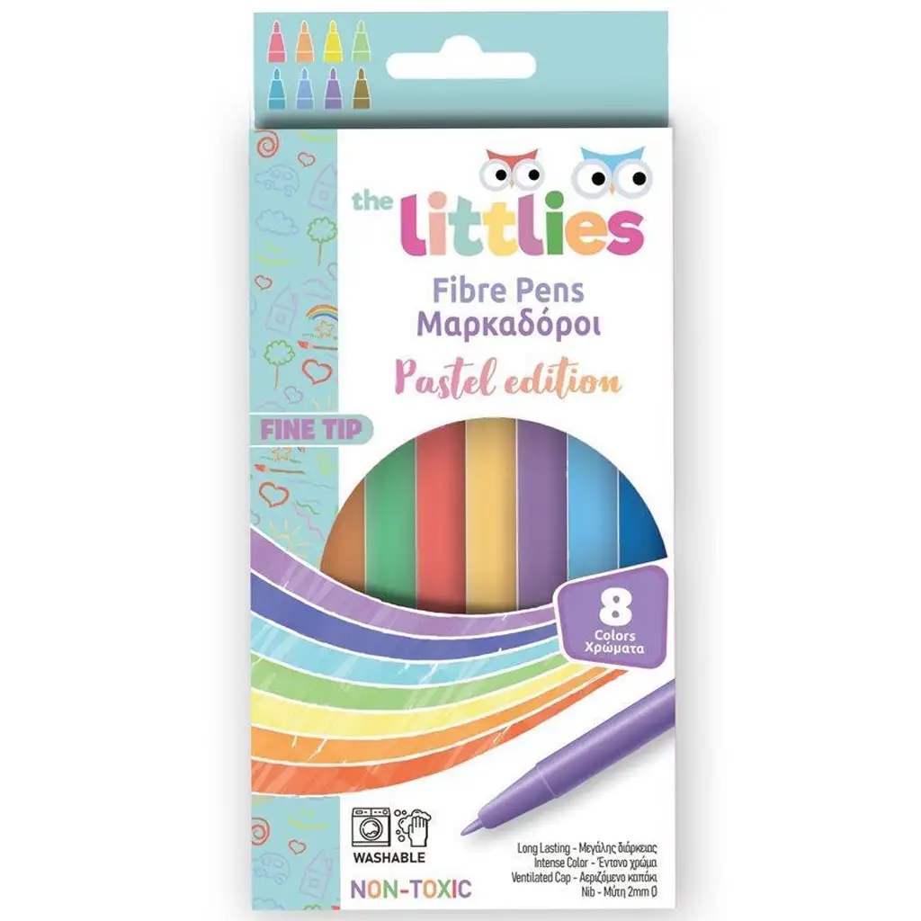 imagen de The Littles: Conjunto de 8 rotuladores de punta fina en colores pastel 1