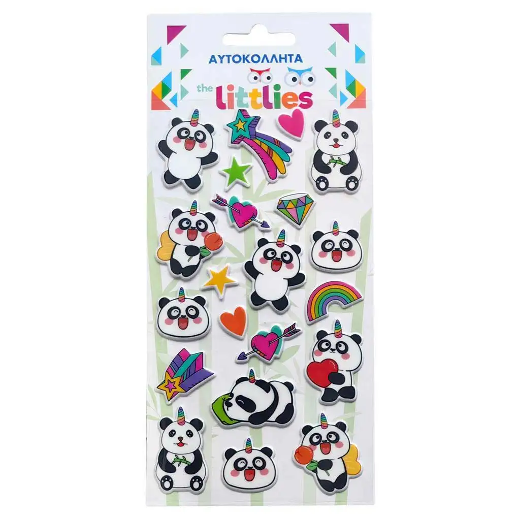 imagen de The Littlies: Conjunto de pegatinas 3D de panda 10x22cm 1