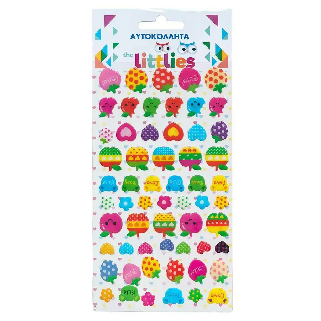 imagen de The Littlies: Lindos patrones de lunares set de pegatinas 3D en relieve 10x22cm 1