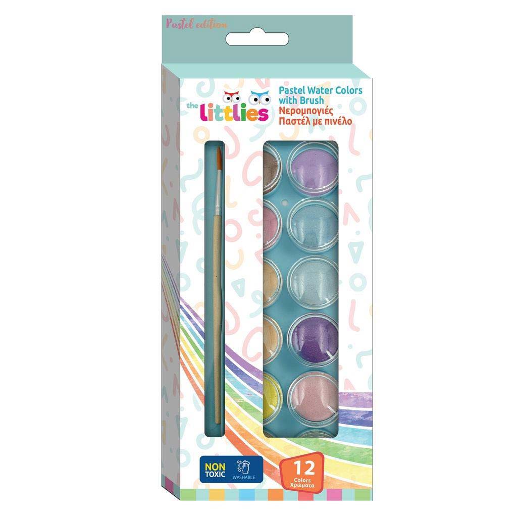 imagen de The Littlies: Pintura al agua 12 piezas en colores pastel con pincel 1
