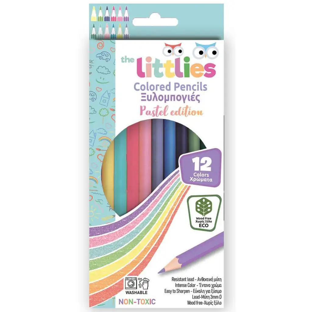 imagen de The Littlies: Set de 12 lápices de colores pastel 1