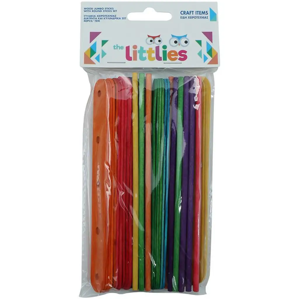 imagen de The Littlies: Set de palitos creativos de madera de 40 piezas de colores 1