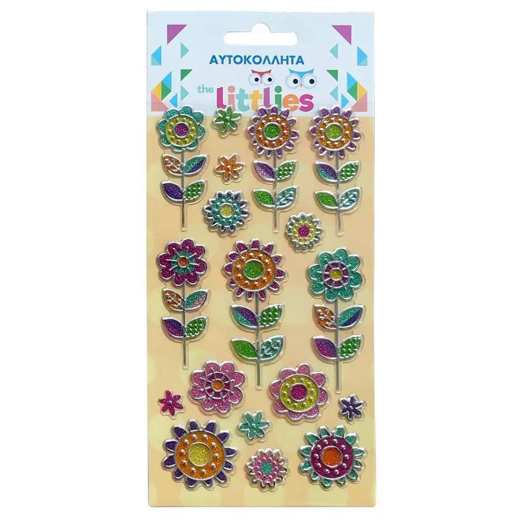 imagen de The Littlies: Set de pegatinas 3D de espuma con flores en hoja de 10x22cm 1
