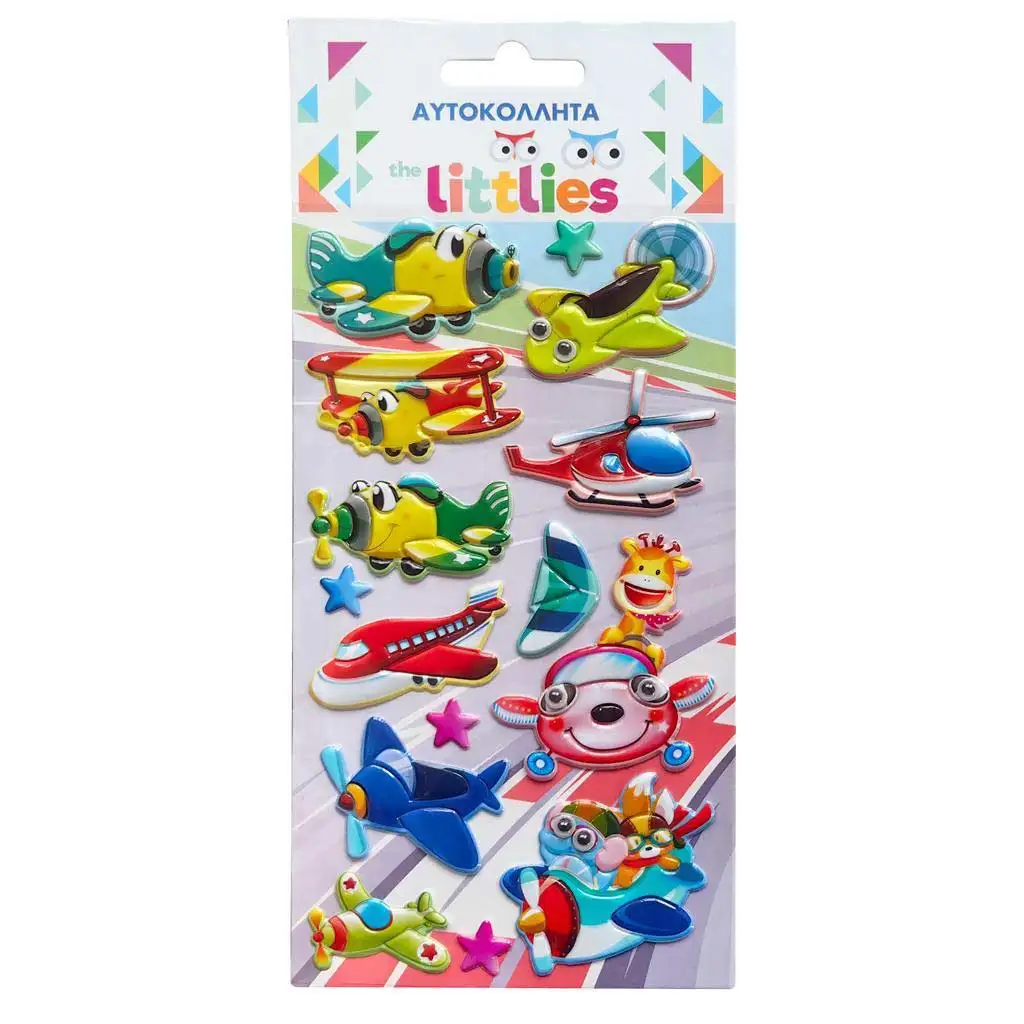 imagen de The Littlies: Set de pegatinas 3D en relieve de aviones 10x22cm 1