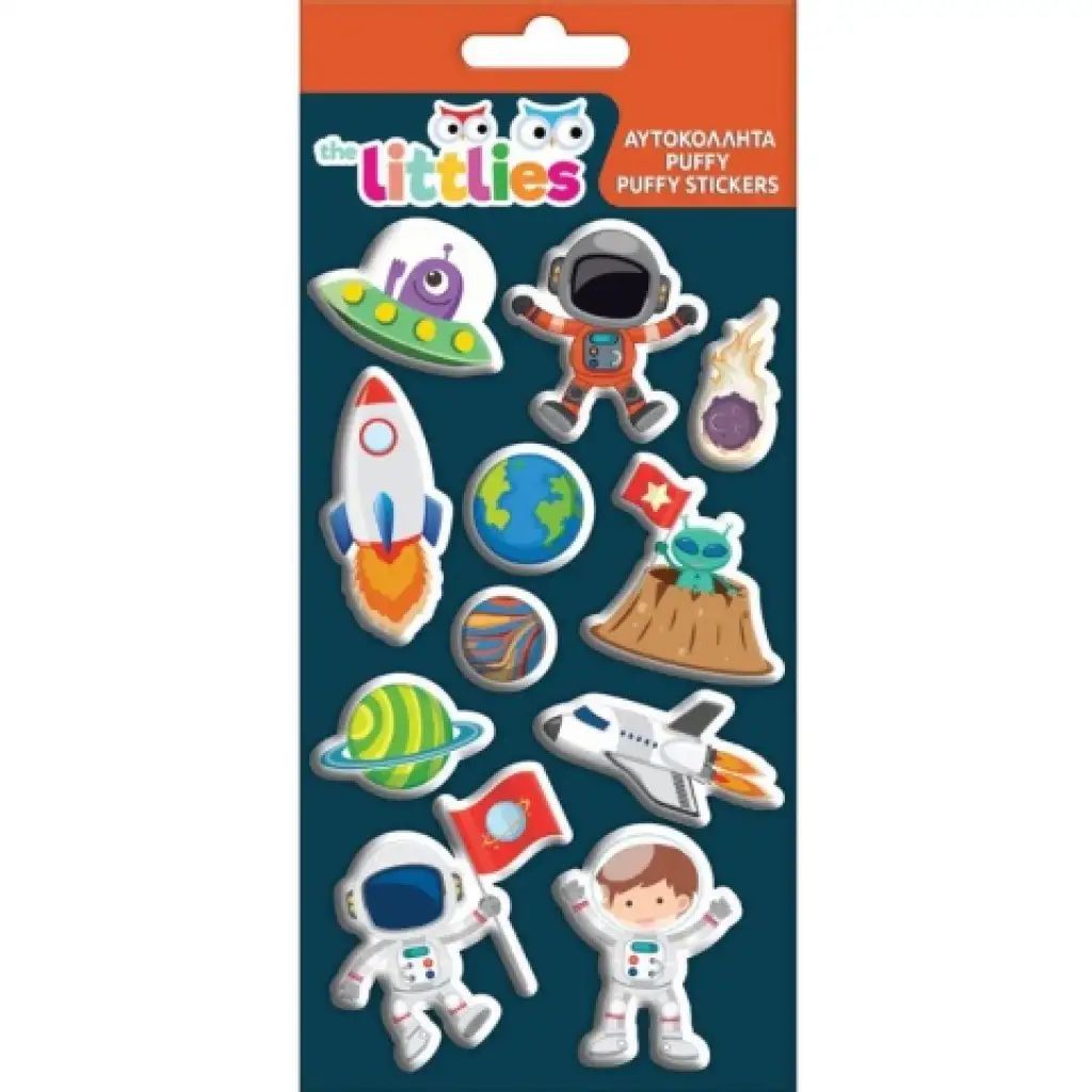 imagen de The Littlies: Set de pegatinas 3D en relieve del espacio exterior 10x22cm 1