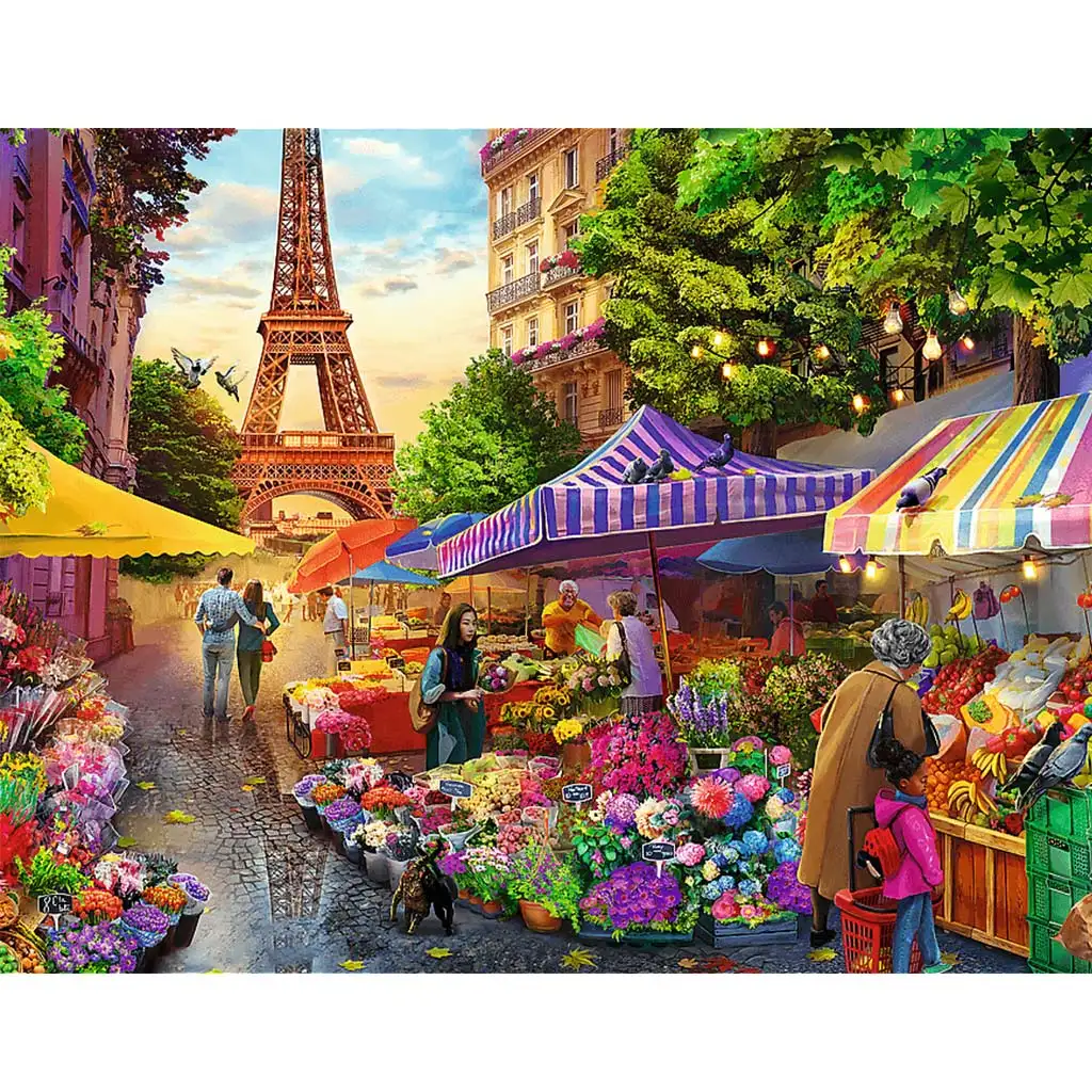 imagen de Tienda de flores en París rompecabezas de 1000 piezas - Trefl 2