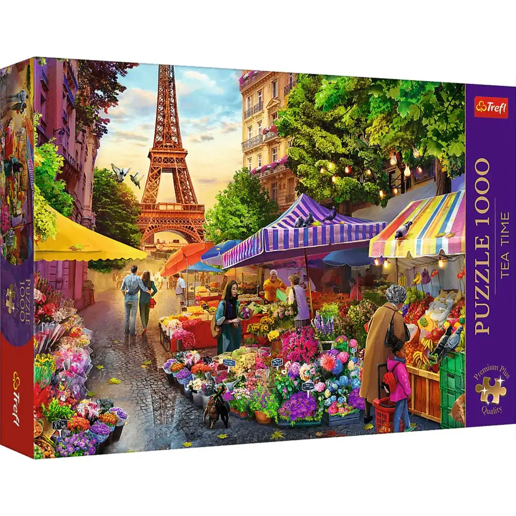 imagen de Tienda de flores en París rompecabezas de 1000 piezas - Trefl 1