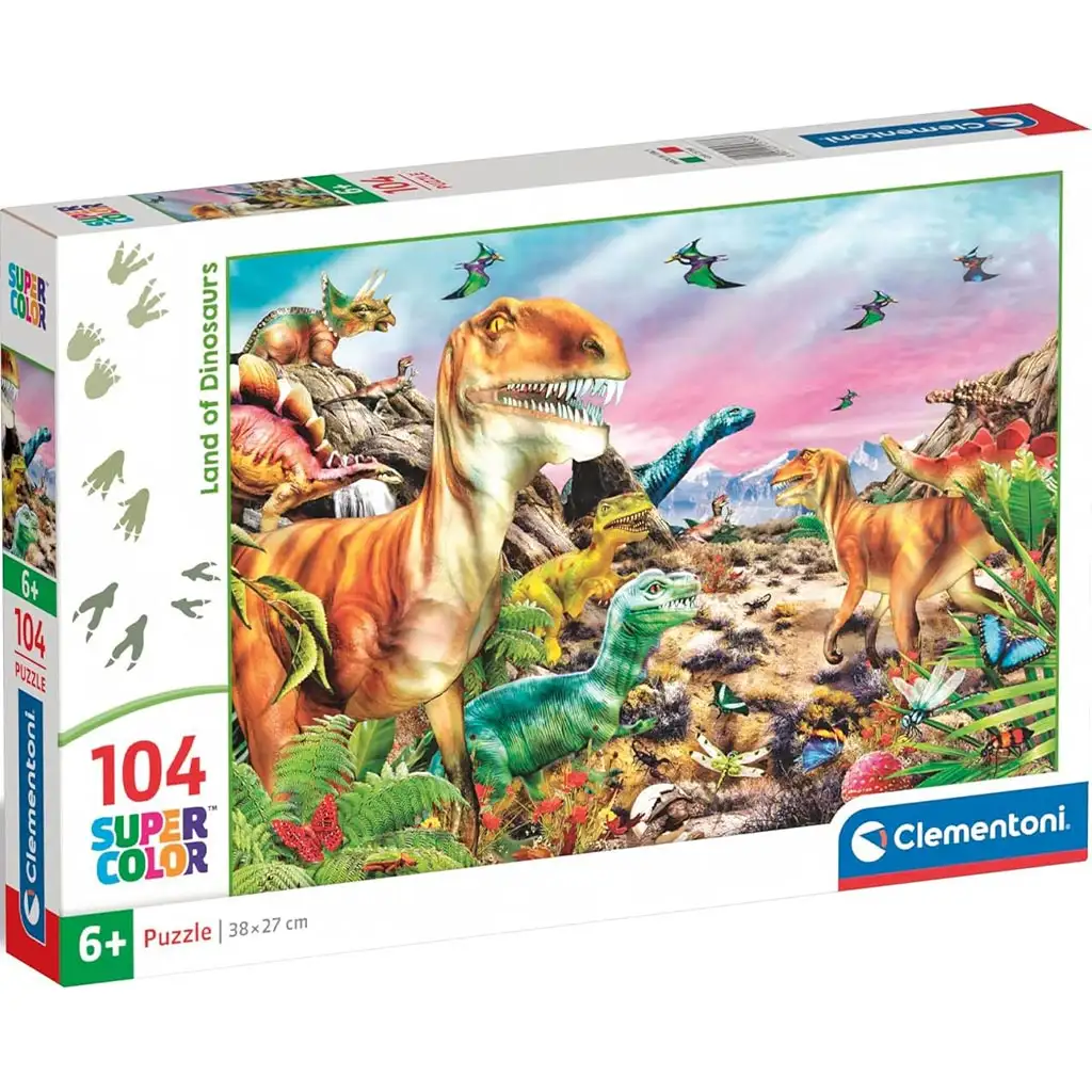 imagen de Tierra de dinosaurios 104 piezas Supercolor puzzle - Clementoni 1