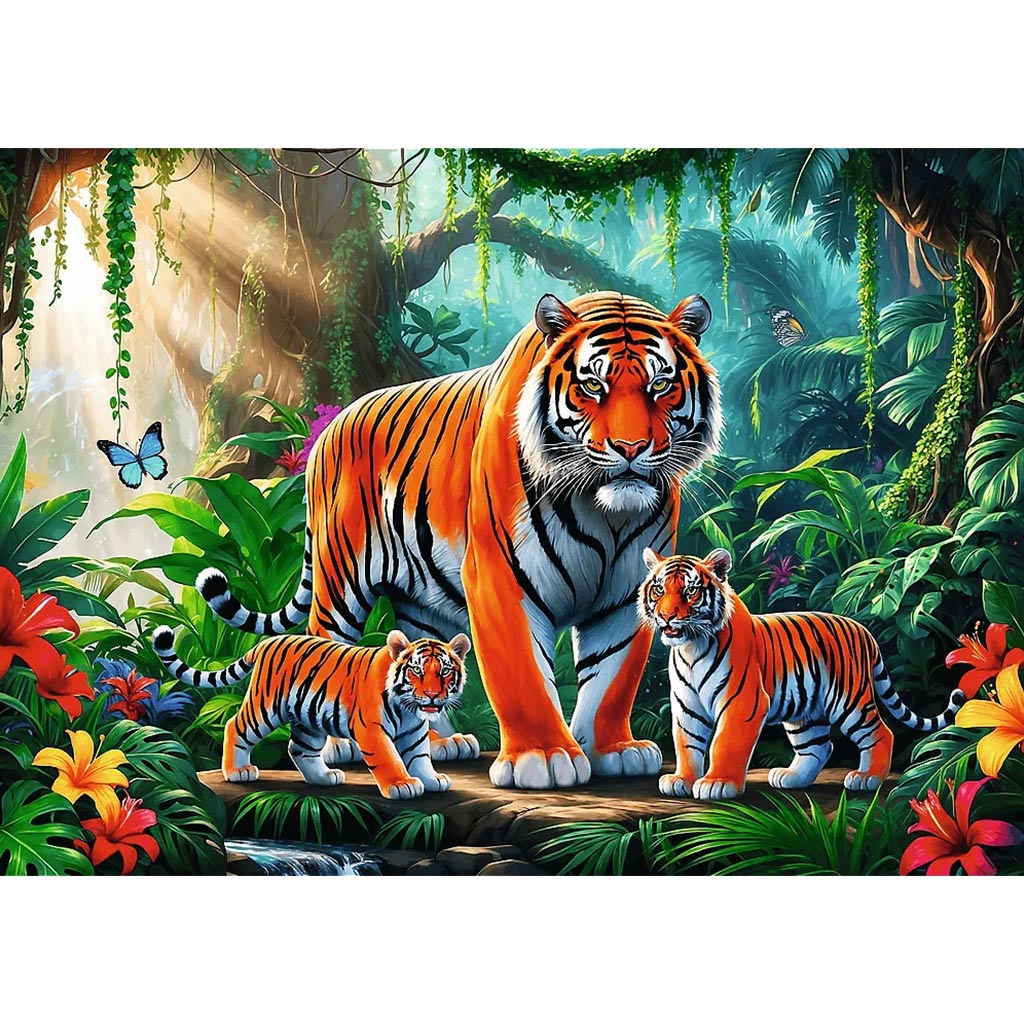 imagen de Tigres en la jungla puzzle de 200 piezas - Trefl 2