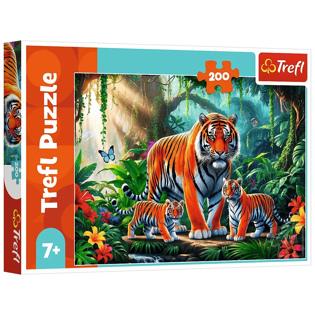 imagen de Tigres en la jungla puzzle de 200 piezas - Trefl 1