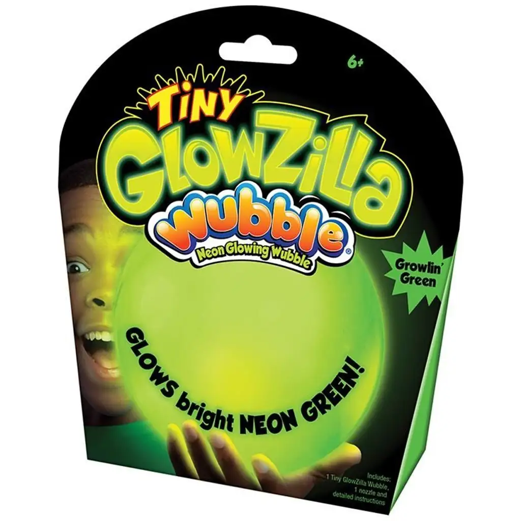 imagen de Tiny Glowzilla Wubble balón de burbujas de neón iluminado verde de 30 cm 1