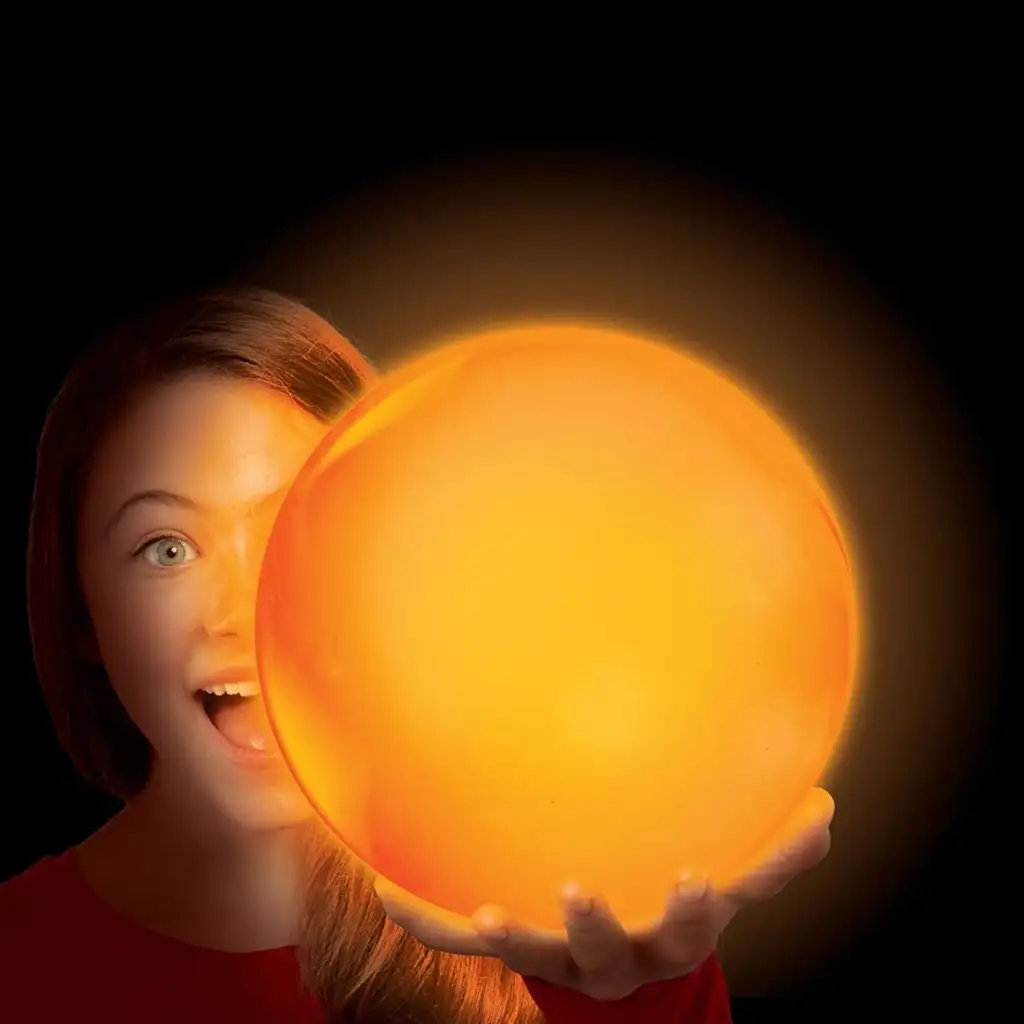 imagen de Tiny Glowzilla Wubble bola de burbujas iluminada de neón en color naranja de 30 cm 2