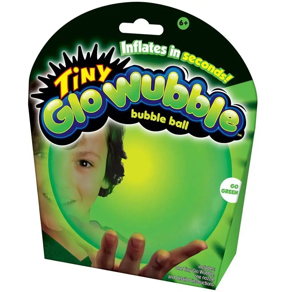 imagen de Tiny Wubble pelota de burbujas verde que brilla en la oscuridad 30cm 1