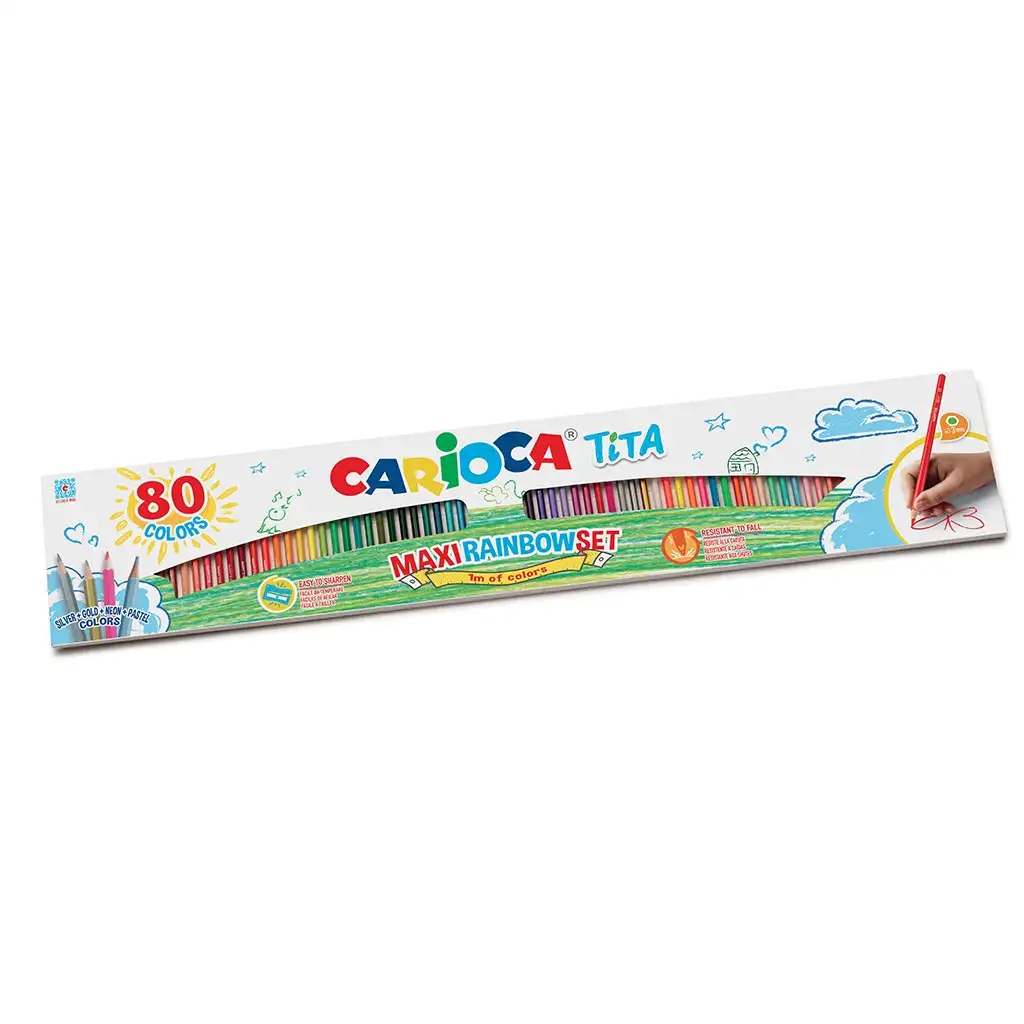 imagen de Tita Maxi Rainbow set de lápices de colores de 80 piezas - Carioca 1